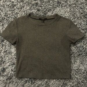 Grey high neck tight tee